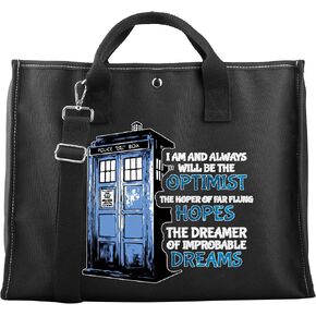 CMNIM Doctor TV Show Who Tard- Large Tote Bag Doctor Movie Lover Gift Police Box Theme Crossbody Purses for Fans