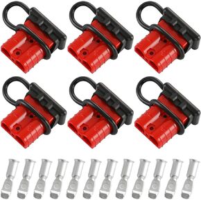 10 Pcs 6-8 Gauge 50 Amp Battery Quick Connect/Disconnect, Jumper Cable Plug Connector Kit for Recovery Winch, Forklift, Towing Systems(Grey)