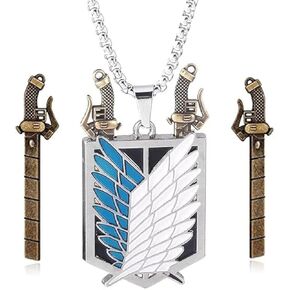 AOT Wings of Freedom Eren's Key Pendant Necklace - Shingeki No Kyojin Anime Chains - Gifts for Men Women and Fans