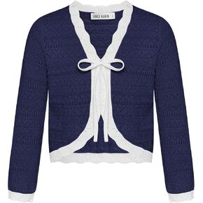 GRACE KARIN Cardigan for Girls Bolero Kids School Uniform Shrugs Sweater Size 5-12 Long Sleeve