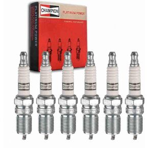 6 pc Champion Platinum Spark Plugs compatible with Ford Ranger 4.0L V6 1990-1995