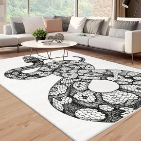 GAOMON Area Rug 8x10 Rug Large Area Rugs Modern Area Rugs for Living Room Throw Rugs Bedroom Decor Office Carpet Snake Area Rugs 8x10 Clearance Washable Rugs for Bedroom Aesthetic Black and White