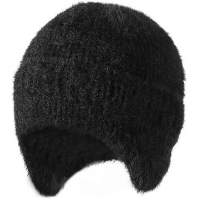 Winter Beanie Hat, Warm Earflaps Hat for Men Women, Thick Fleece Lined Knit Beanie Outdoor