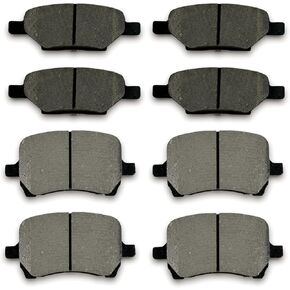 Front Rear Ceramic Brake Pad Set Compatible with 2008 Chevrolet Cobalt,2004-2012 Chevrolet Malibu,2007-2009 Pontiac G5, 2006-2010 Pontiac G6,2007-2009 Saturn Aura