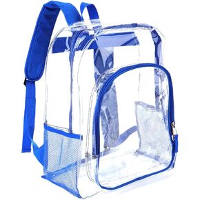 JOMPARO 24Pack Clear Backpack Heavy Duty - PVC Clear Bookbag Transparent See Through Backpack Large Clear Backpacks for School, Girls, Boys, Kids