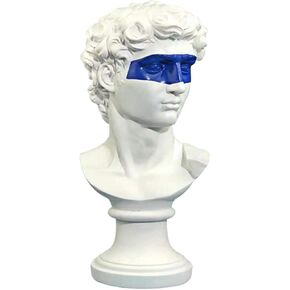 ECYC 15.75 inch Greek David Statue, Mask David Bust Statue Resin David Sculptures Figurine Modern Home Ornament for Home Office Desk Decor,Black