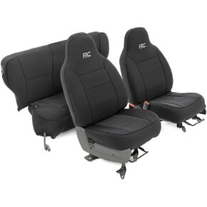 Rough Country Neoprene Seat Covers for Jeep Cherokee XJ (1984-2001) - Neoprene Waterproof Seat Covers, Foam Padded Seat Covers - Front & Rear Cherokee XJ Seat Covers