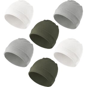 Konssy 6 Pack Baby Beanie Hats for Unisex, Toddler Beanies Baby Girl Boy Hat Warm Cap for Baby, Infant, Toddler