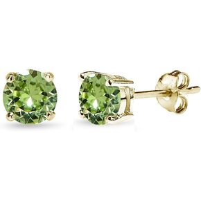 Gold Earrings for Women, Birthstone Earrings, 5mm Round Crystal Earrings, Earrings Studs, Stud Earrings for Women, Earrings for Men, Stud Earrings, Gold Studs, Cartilage Earrings, Gold Flash Silver