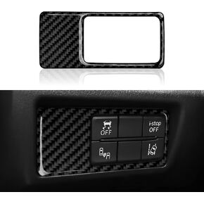 Car Start Switch Button Trim Cover Carbon Fiber Sticker Decoration Fits for Mazda MX5 Miata MX5 ND 2016 2017 2018 2019 2020 2021 2022 2023 Interior Accessories
