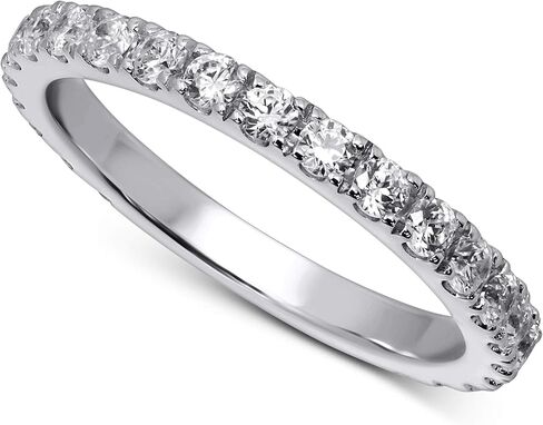 925 Sterling Silver Cz Eternity Band Ring - 14k Silver, Yellow And Rose Gold Plated in Saudi Arabia