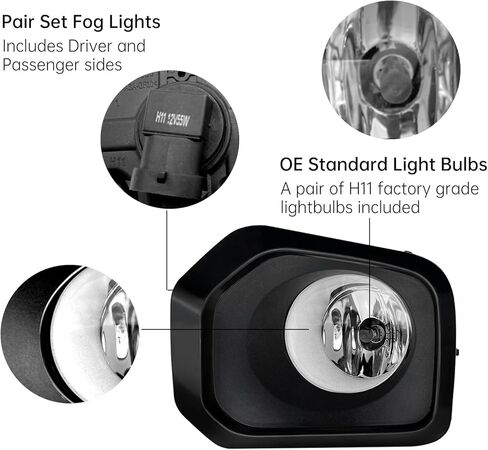 مصابيح الضباب متوافقة مع طراز 2016-2023 Tacoma SR SR5، مصابيح الضباب فقط مع مفتاح المصابيح وأسلاك أضواء المصد الأمامي للسائق وجانب الركاب in Kuwait