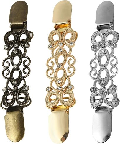 2/3/4Pcs Sweater Clips Vintage Cinch Clips Retro Cardigan Collar Shawl Clips, Dress Clips Back Cinch, Shirt Brooch Clips for Women Clothing in Saudi Arabia