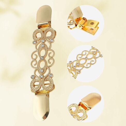 2/3/4Pcs Sweater Clips Vintage Cinch Clips Retro Cardigan Collar Shawl Clips, Dress Clips Back Cinch, Shirt Brooch Clips for Women Clothing in Saudi Arabia