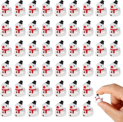 50 Pcs Snowman Resin Ducks, Mini Christmas Ducks Christmas Novelty Ducks Little Resin Ducks for Christmas Stocking Stuffers Christmas Tree Decoration in Saudi Arabia