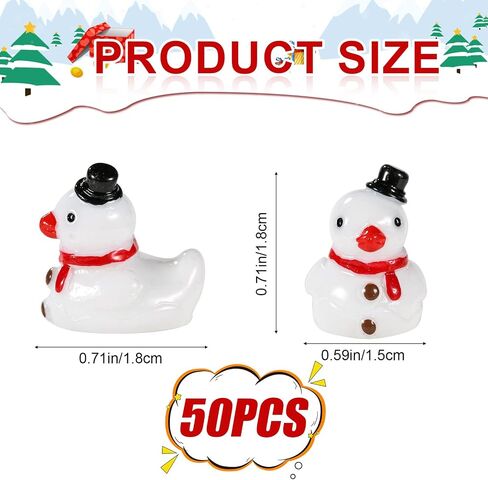 50 Pcs Snowman Resin Ducks, Mini Christmas Ducks Christmas Novelty Ducks Little Resin Ducks for Christmas Stocking Stuffers Christmas Tree Decoration in Saudi Arabia