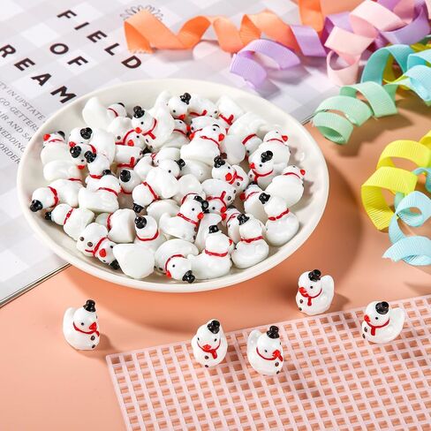 50 Pcs Snowman Resin Ducks, Mini Christmas Ducks Christmas Novelty Ducks Little Resin Ducks for Christmas Stocking Stuffers Christmas Tree Decoration in Saudi Arabia
