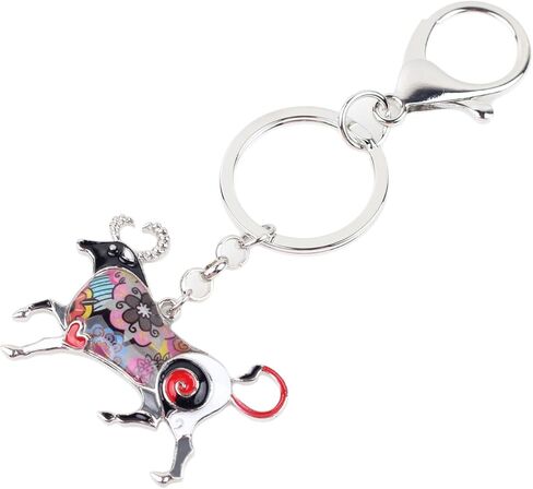BONSNY Enamel Metal Alloy Lucky Zodiac TAURUS Bull Key Chains For Women Charms Gift in Kuwait