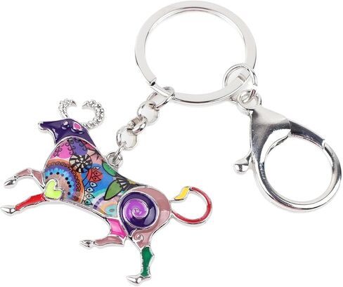 BONSNY Enamel Metal Alloy Lucky Zodiac TAURUS Bull Key Chains For Women Charms Gift in Kuwait