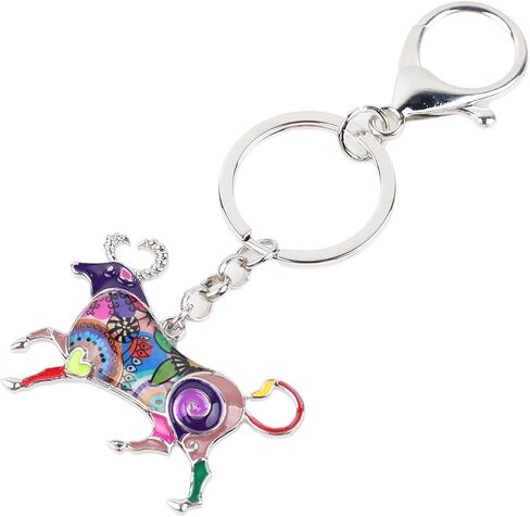 BONSNY Enamel Metal Alloy Lucky Zodiac TAURUS Bull Key Chains For Women Charms Gift in Kuwait