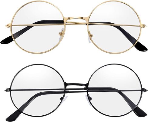 Bememo 2 Pairs of Wizard Glasses Round Wire Costume Glasses Accessories for Dressing Up in Saudi Arabia