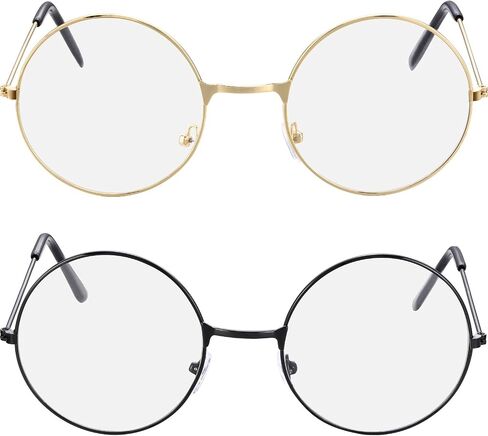 Bememo 2 Pairs of Wizard Glasses Round Wire Costume Glasses Accessories for Dressing Up in Saudi Arabia