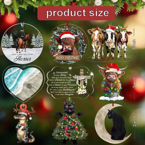 Highland Cow Christmas Ornaments2024, Highland Cow Ornaments for Christmas Tree, Funny Highland Cow Christmas Ornaments, Highland Cow Christmas Decor,Personalized Gifts for Highland Cow Lovers in Kuwait