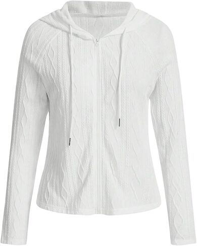 SOLY HUX Women's Zip Up Hoodies Drawstring Long Sleeve Sweatshirt Casual Jacket in Saudi Arabia