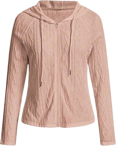SOLY HUX Women's Zip Up Hoodies Drawstring Long Sleeve Sweatshirt Casual Jacket in Saudi Arabia