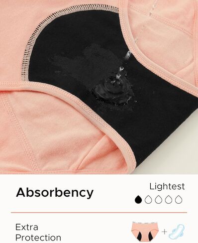 INNERSY Girls Period Underwear Hipster Cotton Menstrual Panties for Teens 6 Pack in Saudi Arabia