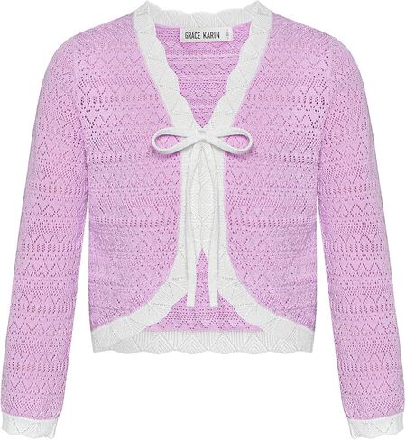 GRACE KARIN Cardigan for Girls Bolero Kids School Uniform Shrugs Sweater Size 5-12 Long Sleeve in Saudi Arabia