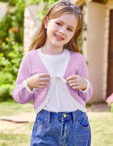 GRACE KARIN Cardigan for Girls Bolero Kids School Uniform Shrugs Sweater Size 5-12 Long Sleeve in Saudi Arabia
