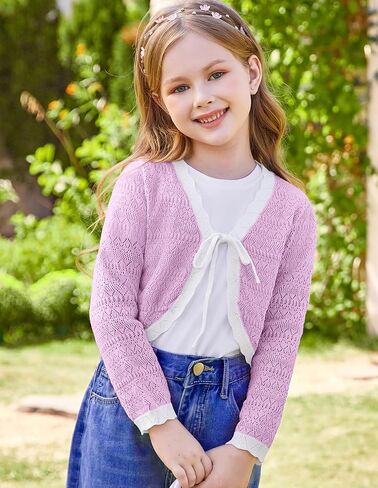 GRACE KARIN Cardigan for Girls Bolero Kids School Uniform Shrugs Sweater Size 5-12 Long Sleeve in Saudi Arabia