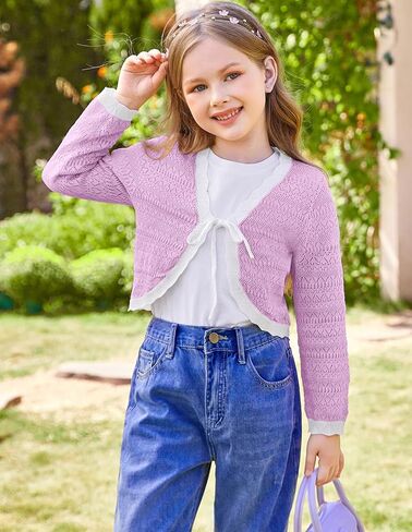 GRACE KARIN Cardigan for Girls Bolero Kids School Uniform Shrugs Sweater Size 5-12 Long Sleeve in Saudi Arabia