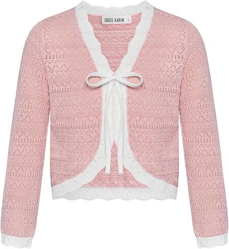 GRACE KARIN Cardigan for Girls Bolero Kids School Uniform Shrugs Sweater Size 5-12 Long Sleeve in Saudi Arabia