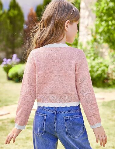 GRACE KARIN Cardigan for Girls Bolero Kids School Uniform Shrugs Sweater Size 5-12 Long Sleeve in Saudi Arabia