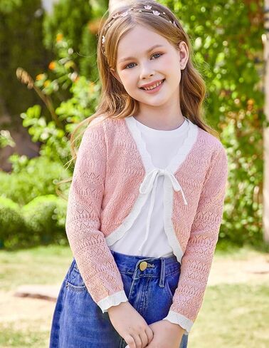 GRACE KARIN Cardigan for Girls Bolero Kids School Uniform Shrugs Sweater Size 5-12 Long Sleeve in Saudi Arabia