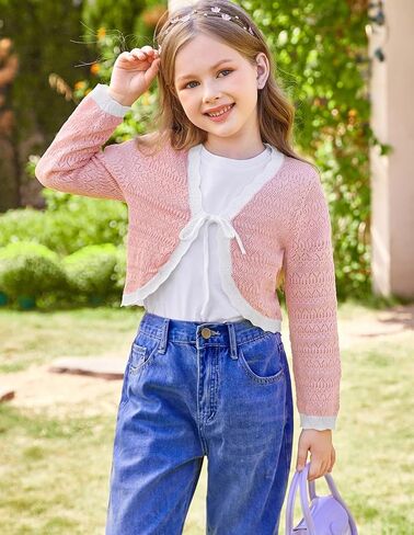 GRACE KARIN Cardigan for Girls Bolero Kids School Uniform Shrugs Sweater Size 5-12 Long Sleeve in Saudi Arabia