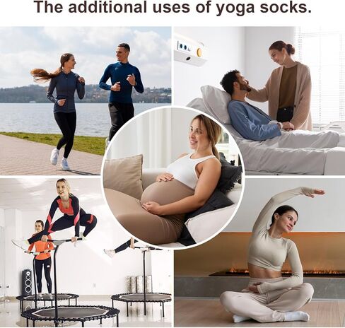 Pilates Socks with Grips for Women 4 Pairs Non-Slip Yoga Socks for Barre Dance and Workout Athletic Fitness Socks in Kuwait