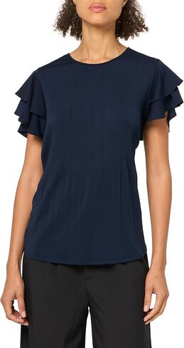 Adrianna Papell Women's Solid Pleat Double Sleeve Top in Saudi Arabia