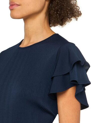 Adrianna Papell Women's Solid Pleat Double Sleeve Top in Saudi Arabia
