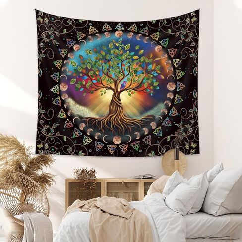 شجرة الحياة نسيج غامض مليء بالنجوم متمنيا شجرة نسيج الفن الجمالي خلفية الجدار شنقا مخدر الهبي البوهيمي جدار الفن مناسبة لغرفة المعيشة غرفة نوم النوم ديكور المنزل in Kuwait
