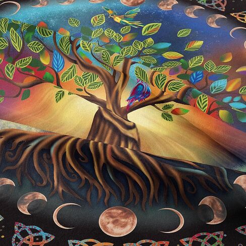 شجرة الحياة نسيج غامض مليء بالنجوم متمنيا شجرة نسيج الفن الجمالي خلفية الجدار شنقا مخدر الهبي البوهيمي جدار الفن مناسبة لغرفة المعيشة غرفة نوم النوم ديكور المنزل in Kuwait