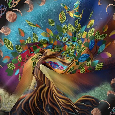 شجرة الحياة نسيج غامض مليء بالنجوم متمنيا شجرة نسيج الفن الجمالي خلفية الجدار شنقا مخدر الهبي البوهيمي جدار الفن مناسبة لغرفة المعيشة غرفة نوم النوم ديكور المنزل in Kuwait