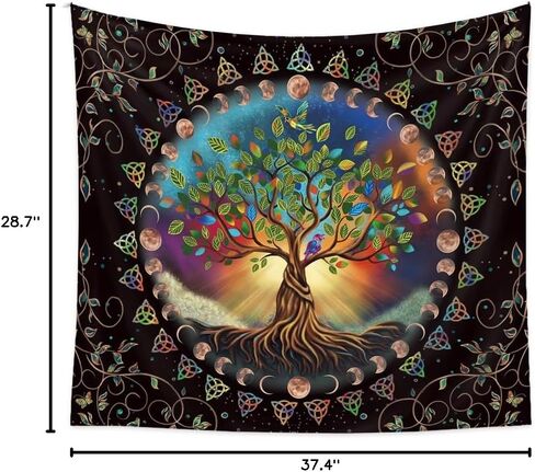 شجرة الحياة نسيج غامض مليء بالنجوم متمنيا شجرة نسيج الفن الجمالي خلفية الجدار شنقا مخدر الهبي البوهيمي جدار الفن مناسبة لغرفة المعيشة غرفة نوم النوم ديكور المنزل in Kuwait