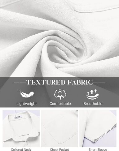 COOFANDY Button Down Shirt for Men Short Sleeve Casual Shirt Summer Beach Vacation Shirt with Pocket in Saudi Arabia