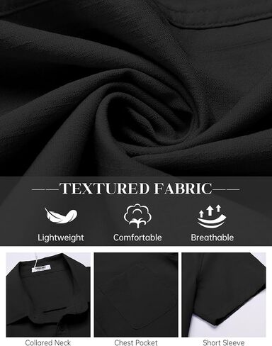 COOFANDY Button Down Shirt for Men Short Sleeve Casual Shirt Summer Beach Vacation Shirt with Pocket in Saudi Arabia