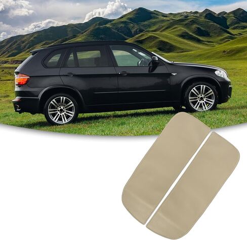 مسند ذراع بغطاء وحدة التحكم المركزية للسيارة من ACROPIX مناسب لسيارة BMW X5 - عبوة من قطعتين بيج in Saudi Arabia