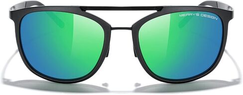 MERRY'S Square Polarized Sunglasses for Men Women Vintage Double Bridge Sunglasses Mirrored Lens in Saudi Arabia
