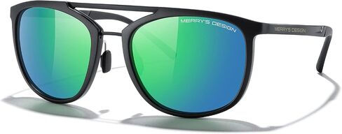 MERRY'S Square Polarized Sunglasses for Men Women Vintage Double Bridge Sunglasses Mirrored Lens in Saudi Arabia